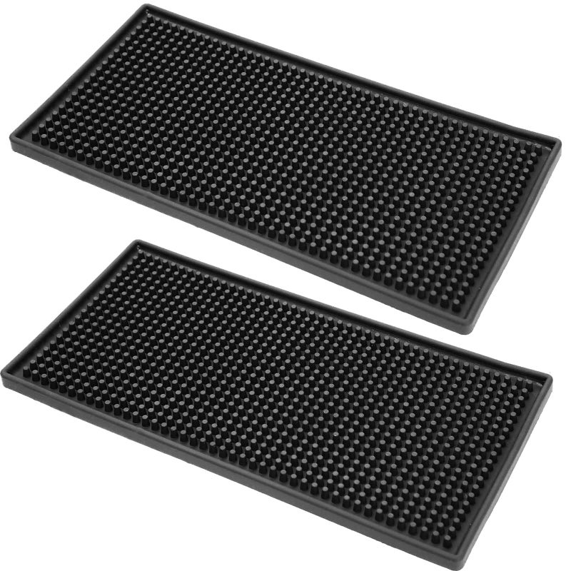 KINJOEK 2 Packs 6 x 12 in Bar Mat, Non Slip Bar Service Spill Mat Drying Mats for Countertop Cocktail Bartender Coffee Beverages - Image 1